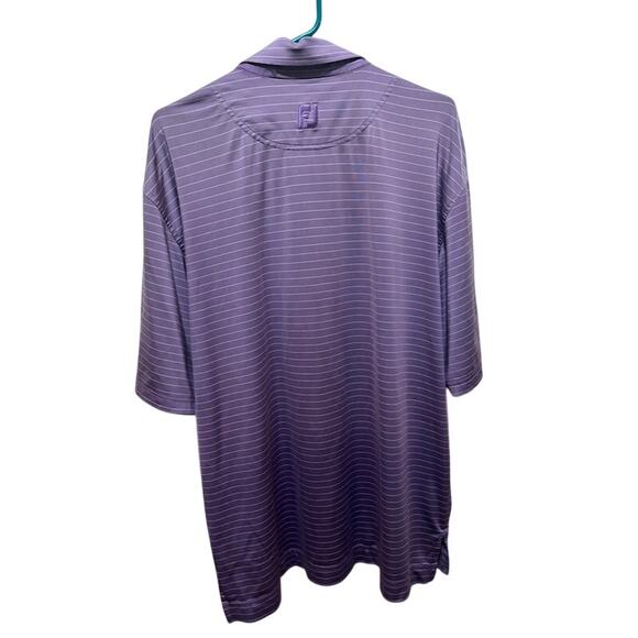 FootJoy Golf Polo Shirt Men's Purple Striped Pinecrest Country Club sz Large - Picture 6 of 7